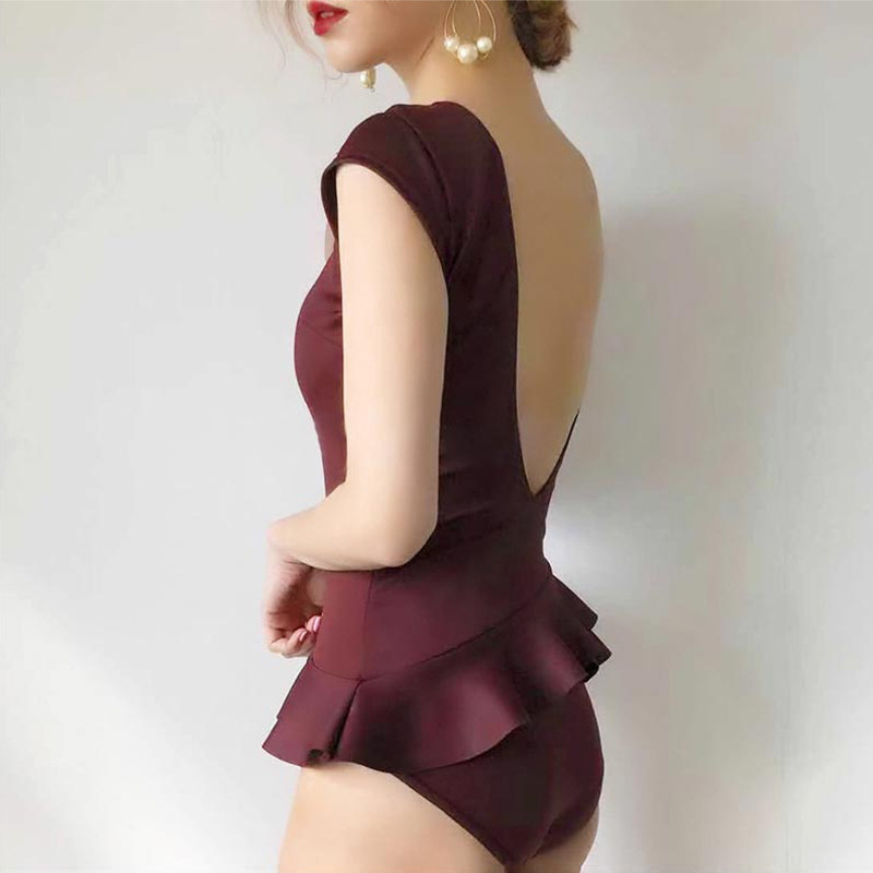 Swimsuit Women's Korean-style Internet Popular ins Sexy Backless Bikini Small Chest Push-up Belly-Covering Slimming Hot Spring Swimsuit