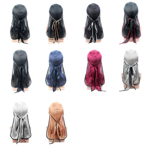 New edging stretch cloth long tail cap breathable pirate cap durag