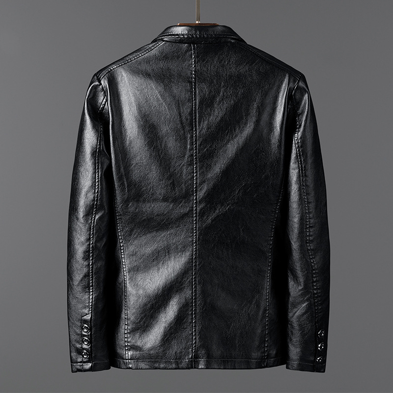 Autumn and Winter Men's Leather Clothing Korean Style Slim Fit Motorcycle Leather Suit PU Leather Jacket Trendy Casual Men's Business Jacket Men's