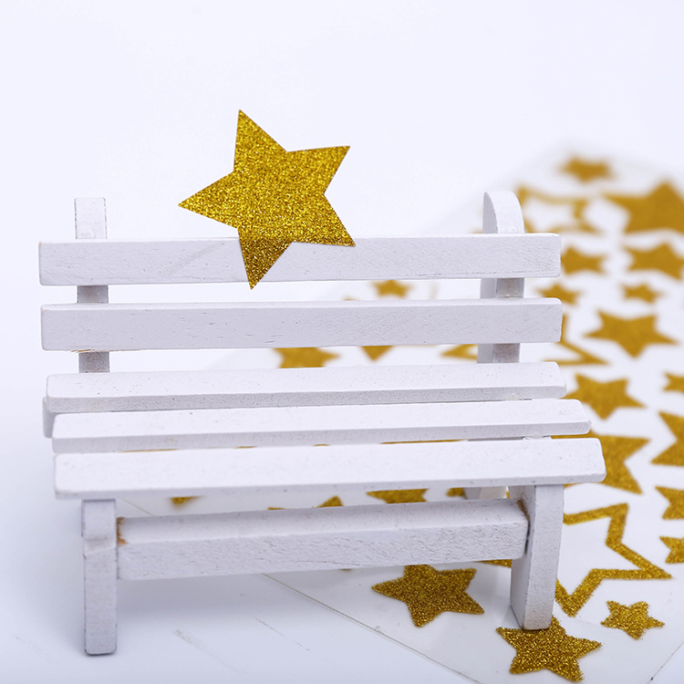 Factory wholesale creative flash glitter powder stickers decorative star stickers custom gold stickers mobile phone stickers