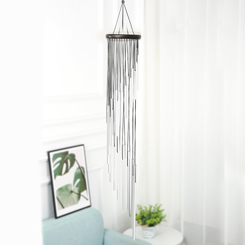 New European and American classic rotating multi-tube metal pine aluminum tube wind chime creative home ornaments 35 inch 18 tube