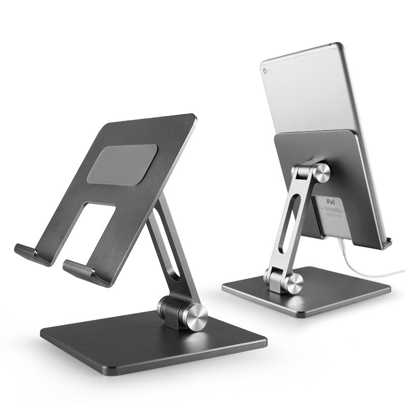 タブレットコンピュータスタンドアルミニウム合金折り畳み携帯式高くなったスタンドはipadパソコンの怠け者のデスクトップスタンドに適している|undefined