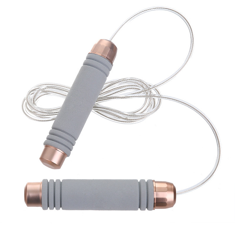 Amazon Explosions Weight Rope Skipping Steel Wire Fitness Yoga Bearing Training Competition Golden Head Rope Skipping Factory Outlet