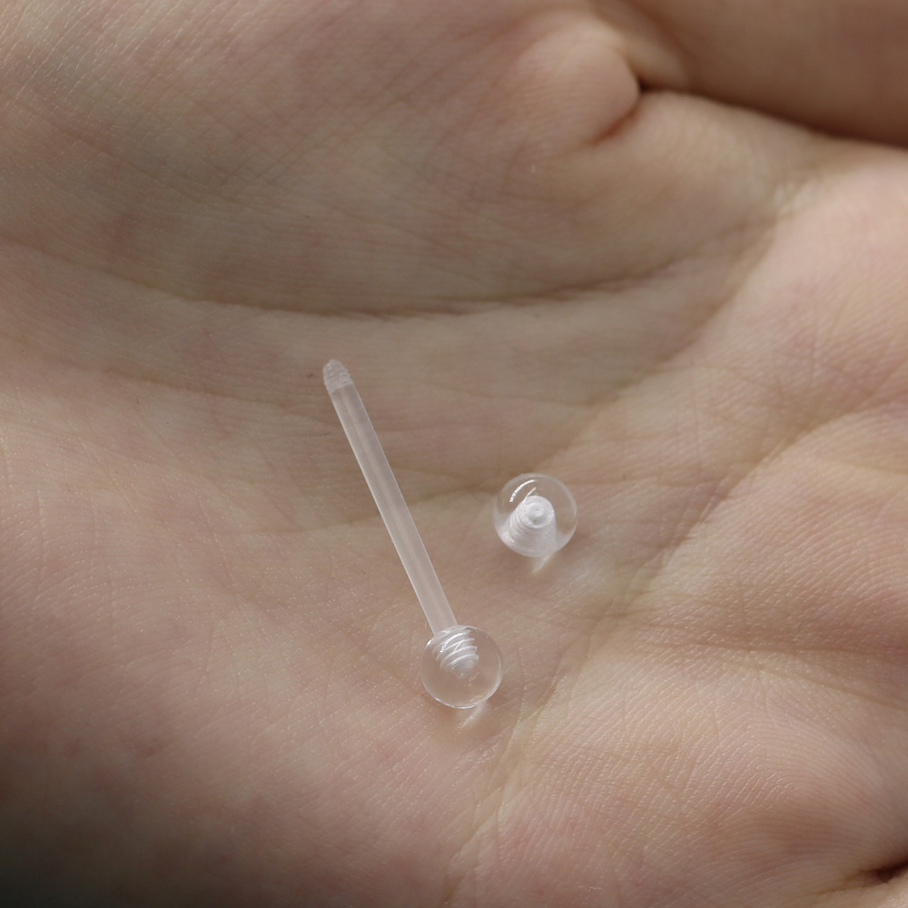 Spot acrylic transparent invisible ear Bridge nail piercing jewelry ear bone nail Amazon human body piercing 38mm long