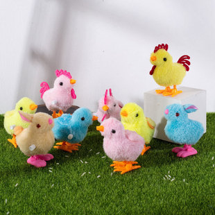 Winding chicken clockwork chicken plush children's winding chicken rabbit stall small goods wholesale nostalgic toys