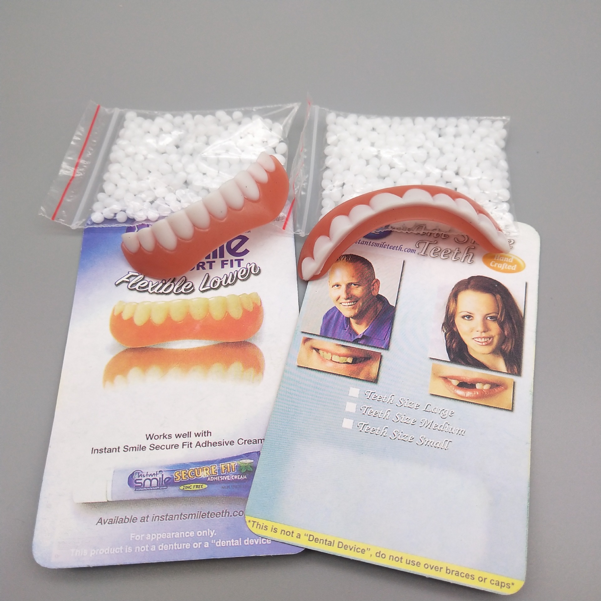 Four generation instant smile silicone denture upper and lower teeth full package whitening artificial teeth denture set