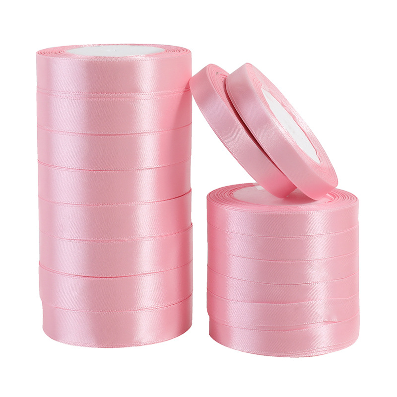 4cm Wide Pink Girl Wedding Small Bow Ribbon Cake Tie Hair Ribbon Dress Gift Box Ribbon Customization