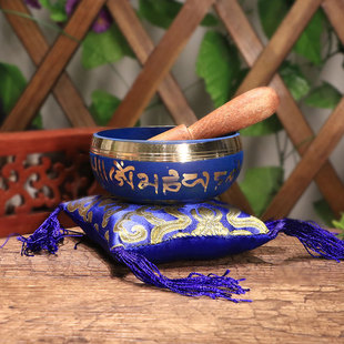 Cross-border Source Nepal Buddhist Voice Bowl Psalting Bowl Yoga Home Furnishing Ornaments Blue Buddhist Voice Bowl