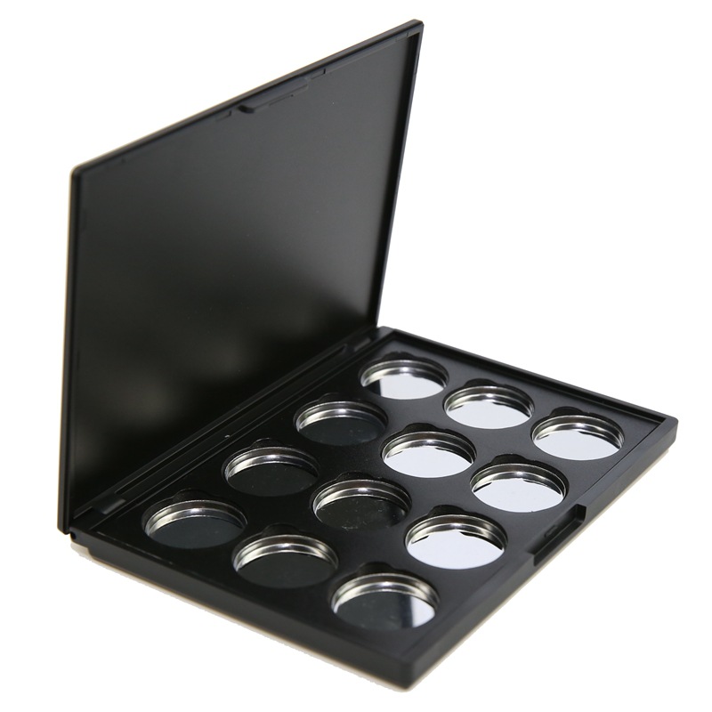 Factory 12 hole eyeshadow makeup box with magnetic 12 color eyeshadow plate DIY magnet blush 26mm makeup plate empty shell