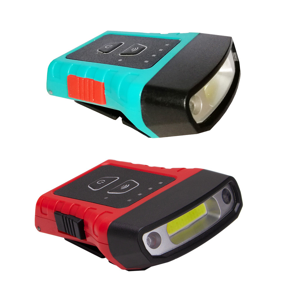 Cross-border new COB cap clip lamp with strong induction headlight can rotate 180 degrees built-in USB charging induction lamp