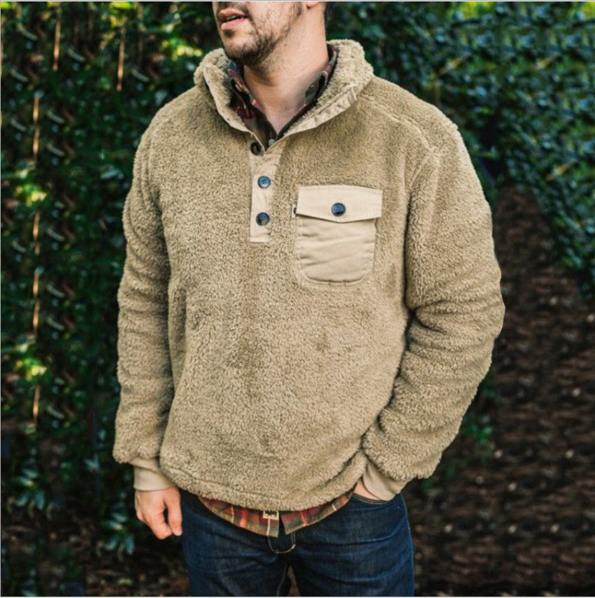 Factory Solid Color Men's Cashmere Sweater Amazon Sweater Cross-border 2020 Autumn and Winter New Casual Fleece Thickened Sweater