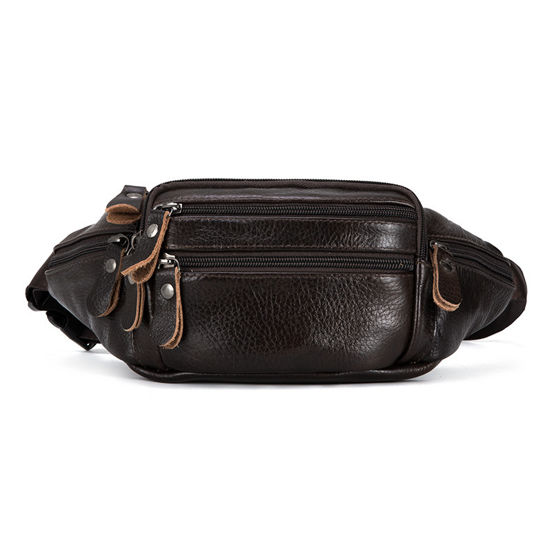 Wholesale men's waist bag multi-compartment mobile phone bag multi-functional business casual messenger bag work fashion men's chest bag