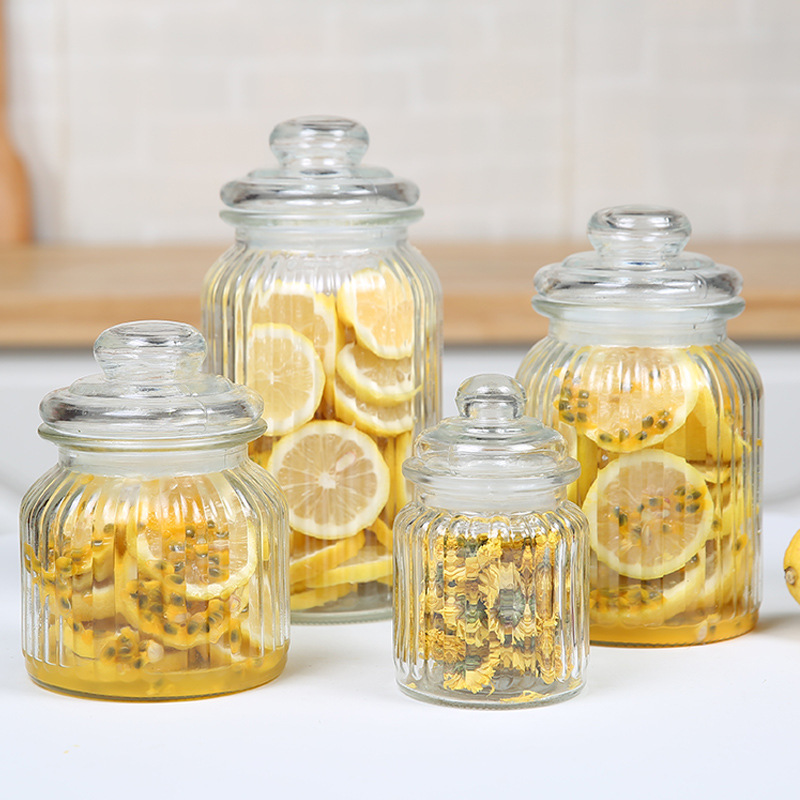 Glass Bottle Sealed Jar with Lid Household Pickles Jar Tea Jar Thickened Pickled Vegetable Jar Food Storage Jar