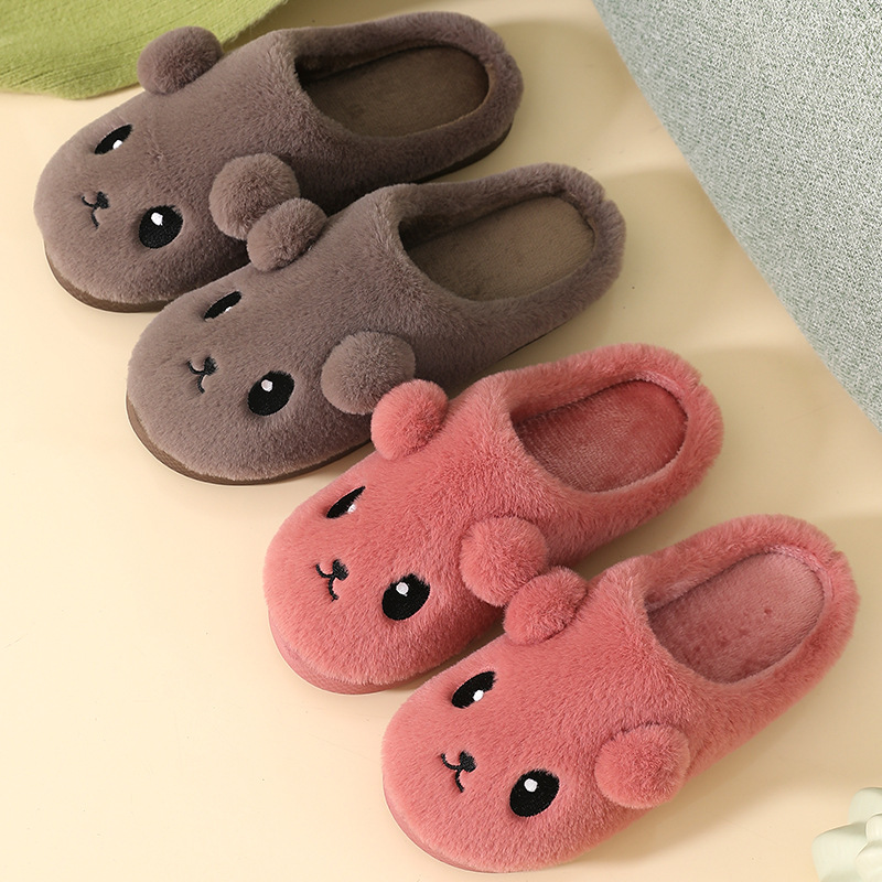Cotton Slippers Women's Winter Home Warm Indoor Non-slip Thick Bottom Household Cute Moon Men's Cotton Slippers Autumn and Winter