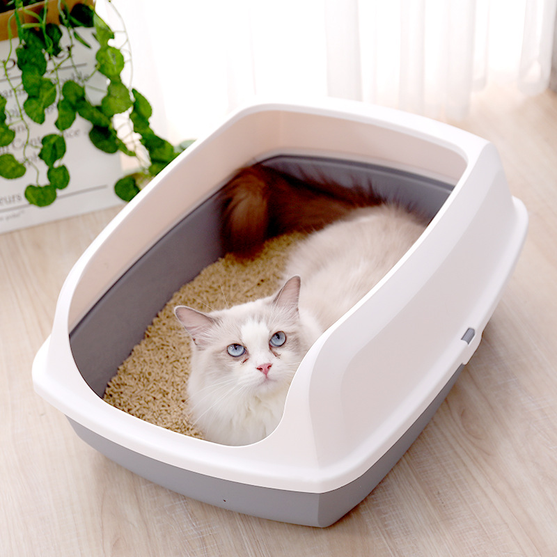 Cat Litter Box Cat Toilet Large Size Small Size Deodorization Anti-splash Baby Cat Kitten Litter Box Semi-closed Litter Cat Litter Box