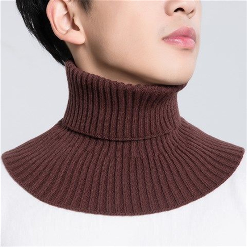 New Style Scarf Men's Pullover Autumn and Winter Warm Cervical Neck Protector Collar Versatile Decorative Fake Collar Knitted Fashion Wool