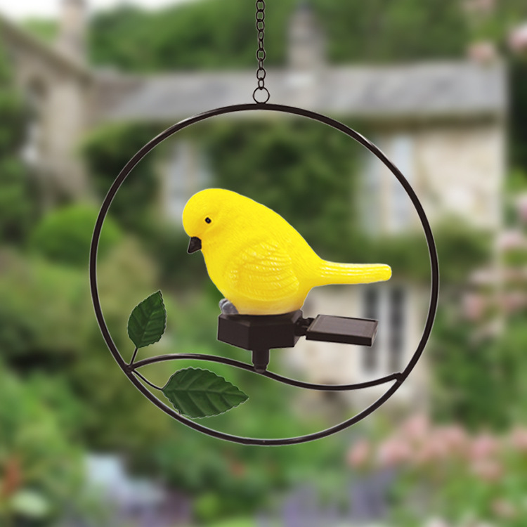 Amazon explosions solar garden lights outdoor garden decoration led iron hanging chandelier simulation animal lamp