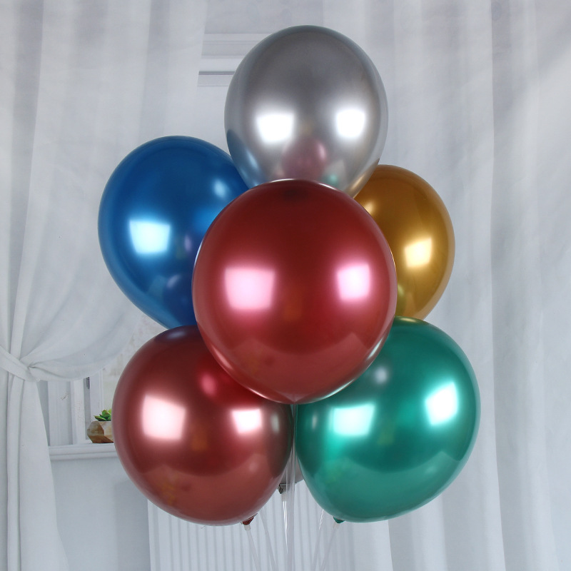 Net red 1.8g round metal balloon wedding wedding room decoration balloon proposal birthday party chrome metal balloon