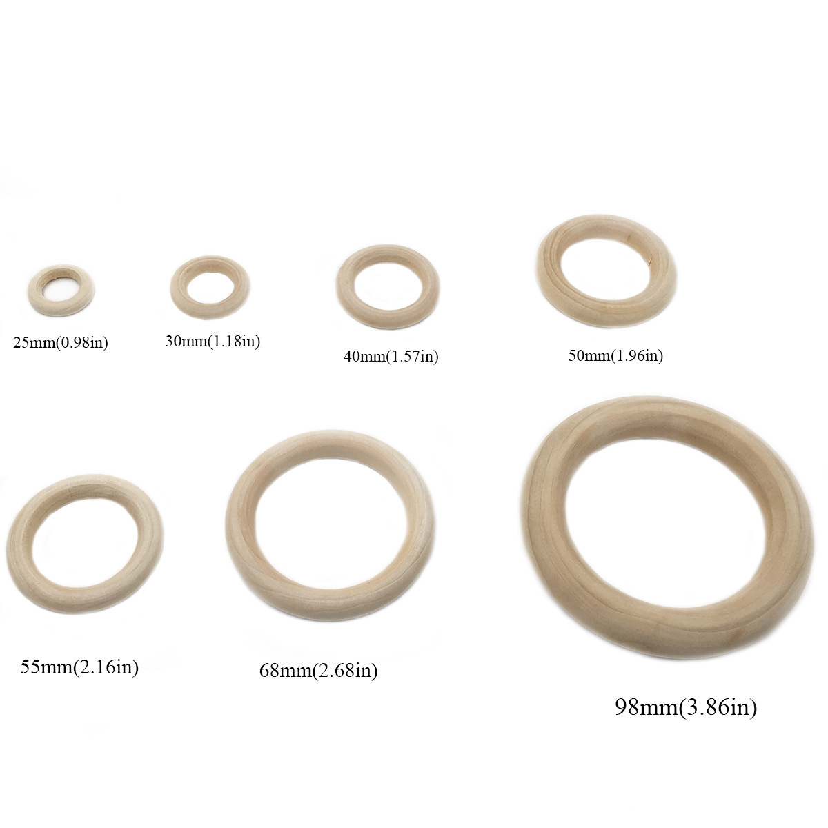 Factory wholesale DIY Hemu wooden ring wooden ring hanging ring wooden ring handle handbag accessories decorative pendant