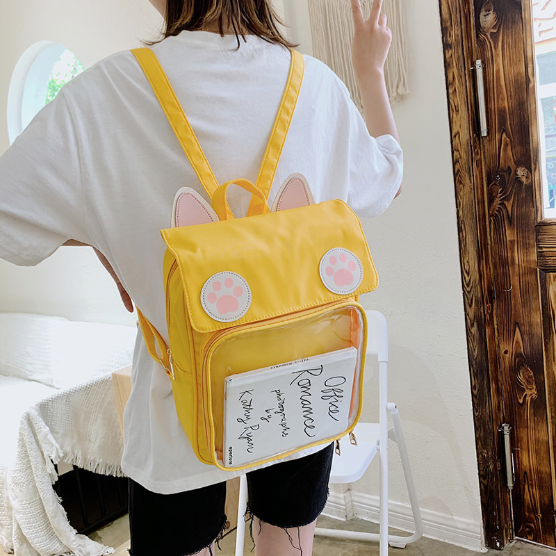 Japanese female junior high school students Korean high school students Mori cute super cute girl backpack transparent schoolbag backpack summer