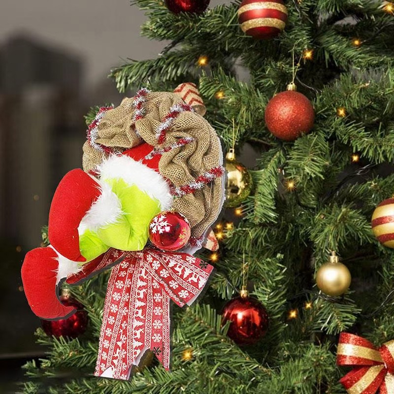 Spot 2021 Christmas wreath decoration pendant cross-border Christmas thief dress up front props Christmas diy