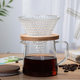 Wholesale High Borosilicate Glass Coffee Pot Coffee Set Glass Coffee Sharing Pot Home Acacia Wooden Lid Coffee Pot