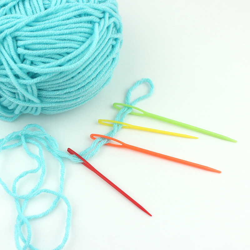 Color plastic sewing needle hand sewing needle big eye wool needle children's safety needle DIY knitting factory direct sales
