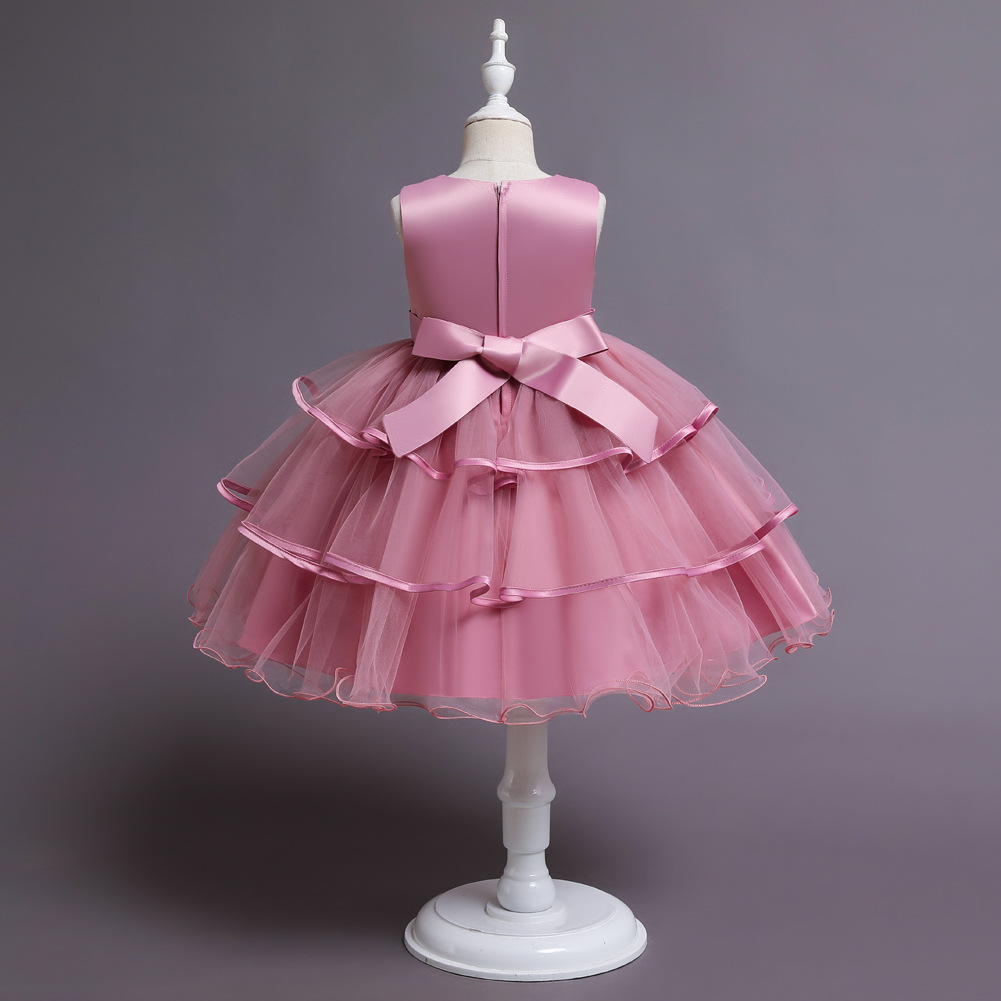 Europe and the United States new children's dress Princess dress flower girl wedding dress puffy skirt host catwalk piano costume