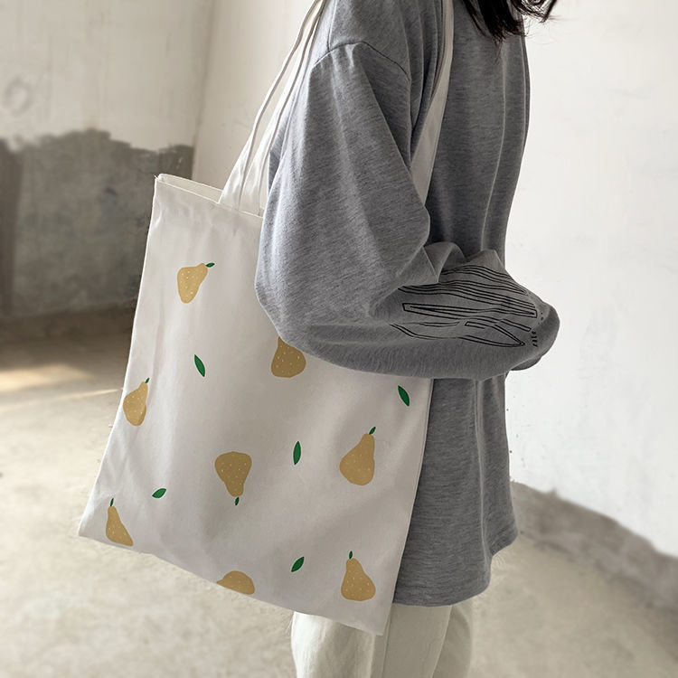 Spot portable canvas bag Japanese and Korean small fresh art shopping shoulder bag student gift bag set cotton cloth bag