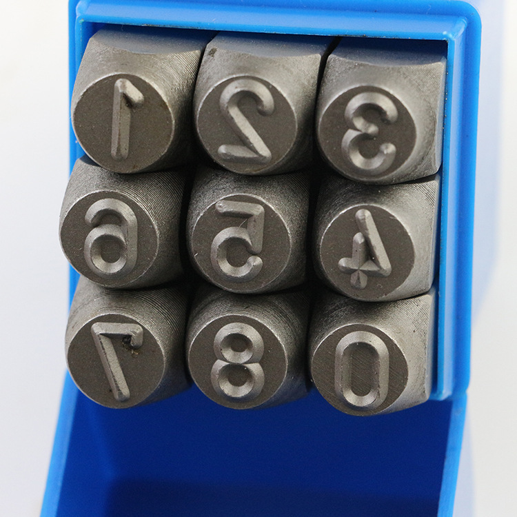 Supply 9pc digital punching leather steel stamp steel stamp punch DIY leather carving tool Digital letter Printing Punch