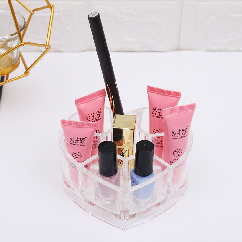 Mini Lipstick Rack Plum Blossom Transparent Makeup Tool Storage Box Heart-shaped Crystal Acrylic Makeup Box