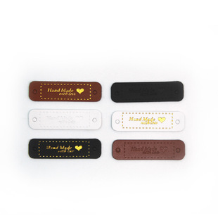 in stock handmade Love Bronzing Leather Label DIY Handmade Hat Bag Clothing Decorative Label 5.5x1.5cm