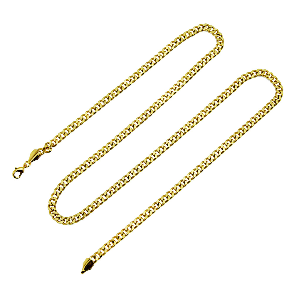 歐美飾品 hiphop流行古巴鏈項鍊 保色電鍍光面刀片扭鏈5mm
