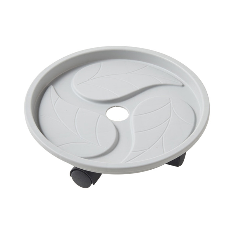 Wholesale square universal wheel chassis water tray plastic bottom bracket base bracket mobile flower pot tray with wheel