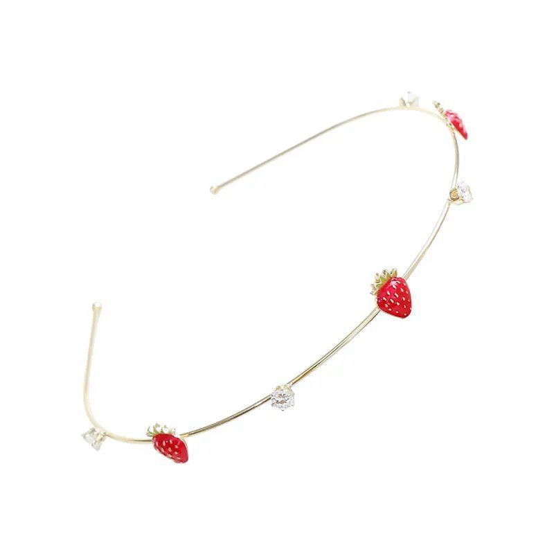 ins Fresh Hair Band Female Elegant Strawberry Thin Head Hoop Fairy Mori Fruit Pressed Hair Band Korean Hair Accessories