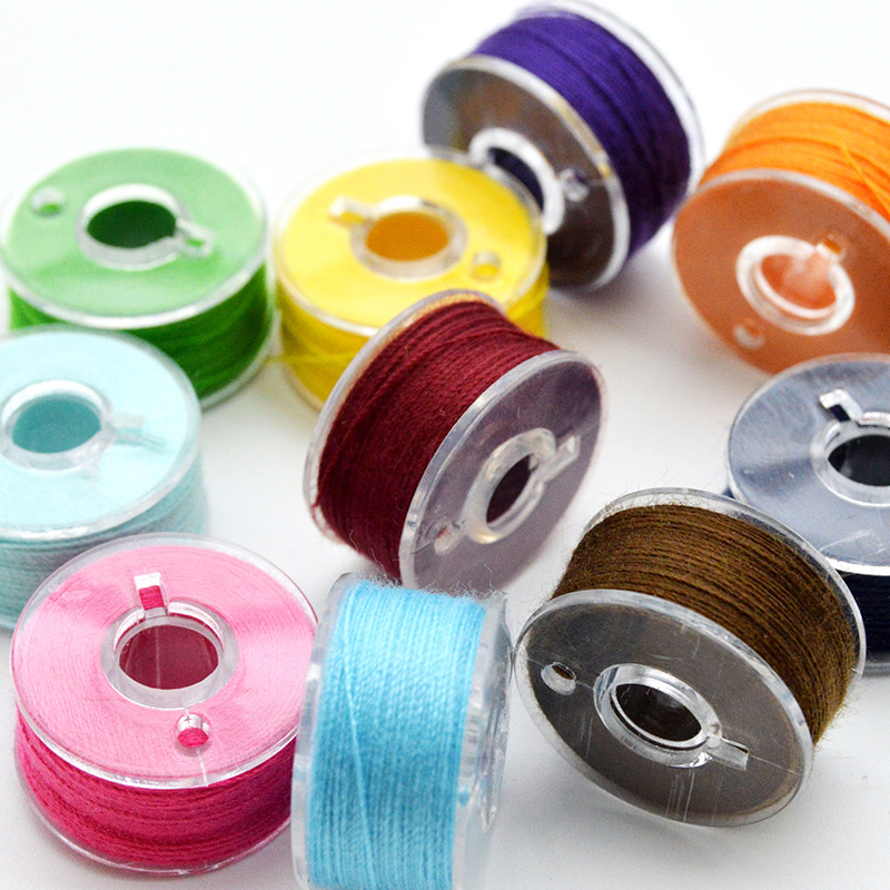 With thread plastic shuttle bulk household sewing machine bottom line shuttle accessories sewing thread shuttle 25/36/50 color wholesale
