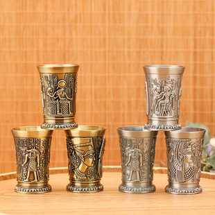 Factory Direct metal vintage Egyptian wine glass creative liquor home small size personalized shot cocktail Cup