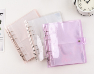 Wholesale supply of transparent glittering large capacity 6 hole loose leaf insert 3 inch album album album photo star supplies