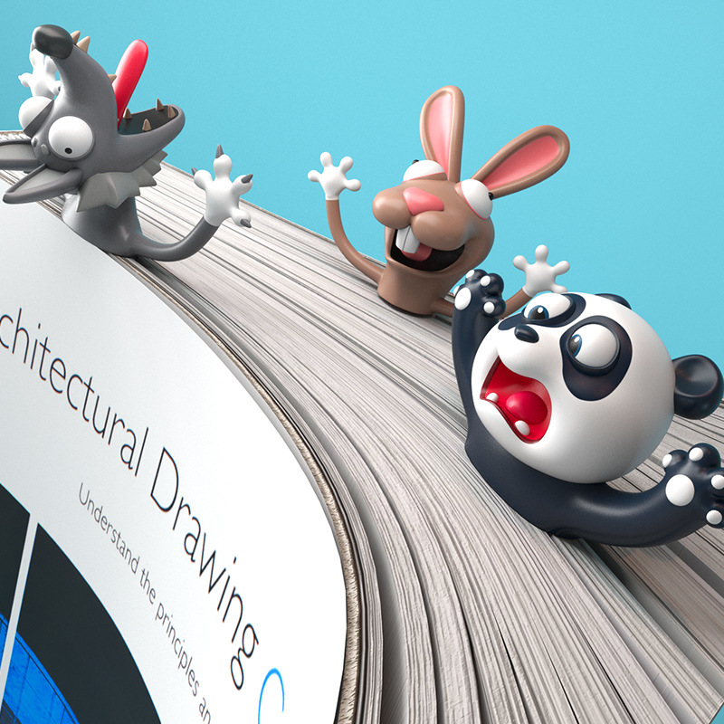 Jiuwu рисовый оранжевый создал 3D трехмерные закладки с животными оригинальные ПВХ креативные милые забавные канцелярские принадлежности для кошек
