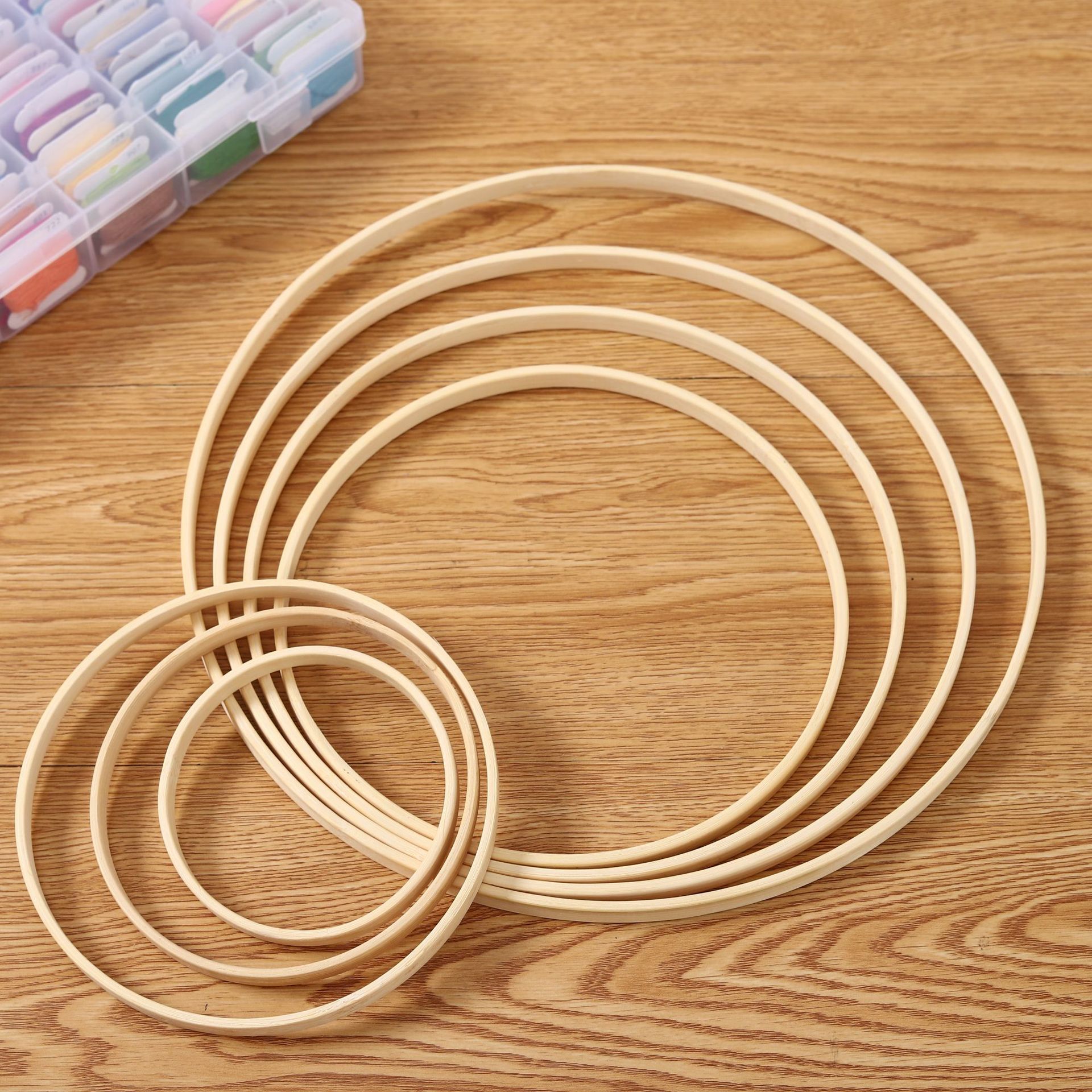 Factory direct dream catcher bamboo ring lantern cross embroidery shed tools round bamboo embroidery ring frame manual disc