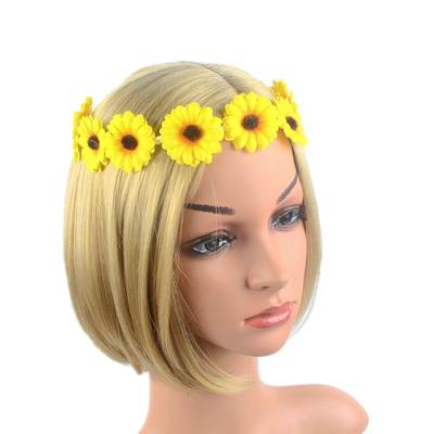 Small Fresh Daisy Bohemian Holiday Hair Band 11 Sunflower Braid Wreath Headwear Female