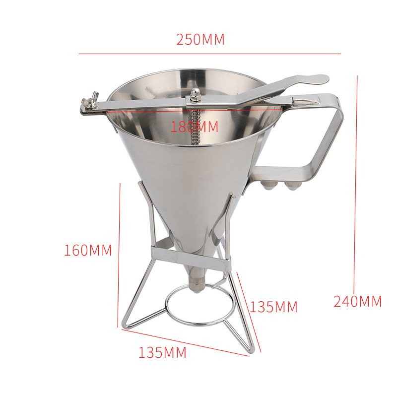 Stainless Steel Tapered Funnel Octopus Small Meatball Funnel Controllable Batter Funnel Metering Funnel