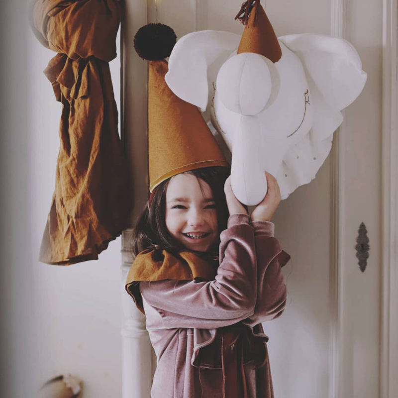 ins New Nordic Style Elephant Head Wall Decoration Home Wall Decoration Elephant Head Toy Children's Photography Props