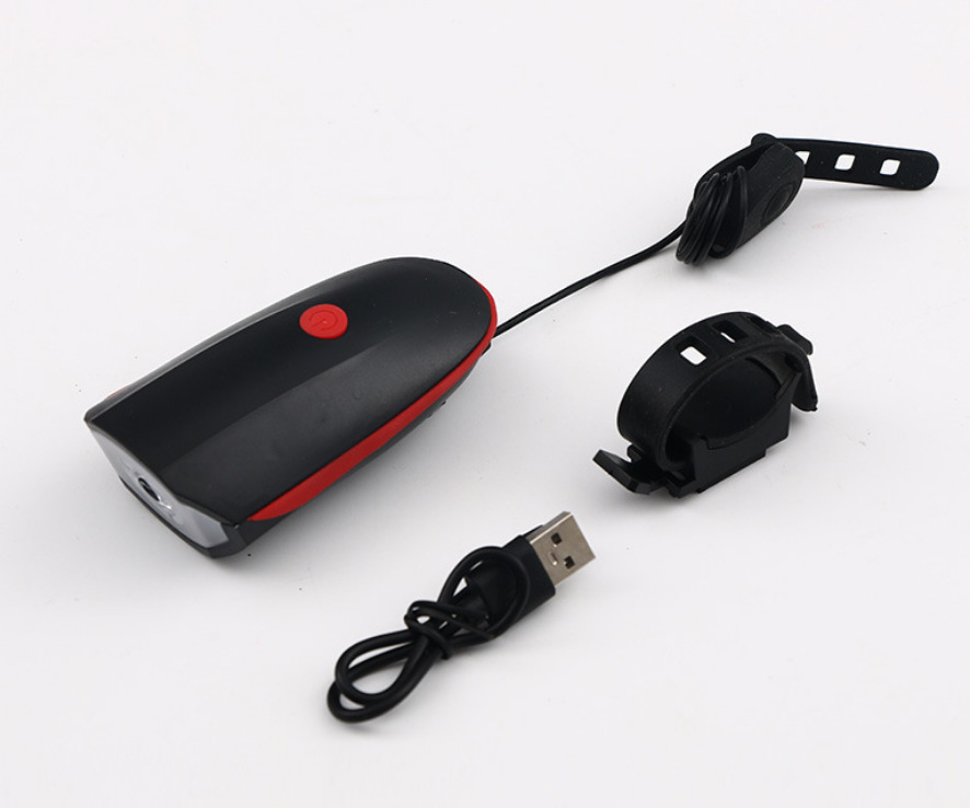 Bicycle electric Horn charging horn warning light charging headlight integrated cycling mountain bike accessories