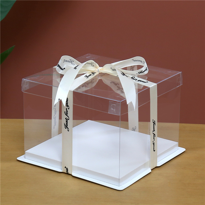 4/6/8/10/12/14 inch single layer double layer three layer transparent birthday cake box packaging box portable box