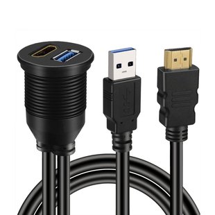 HD HDMI USB3.0 car panel line USB car waterproof line HDMI USB extension cord