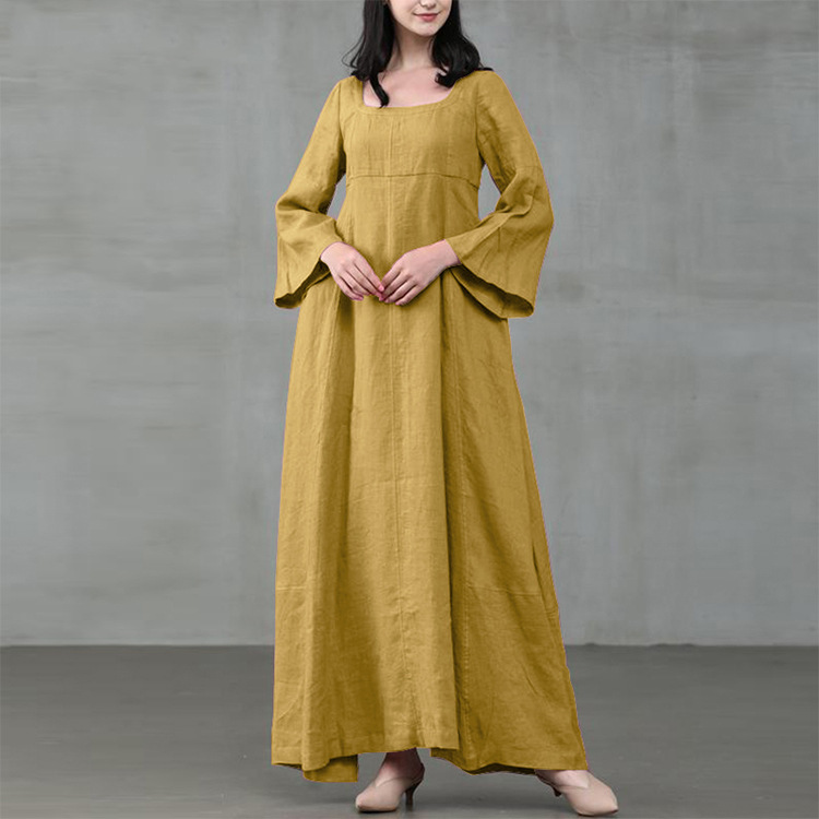 Creative autumn 2022 ebay Amazon wish Literature and Art National style AliExpress Women's Big swing dress