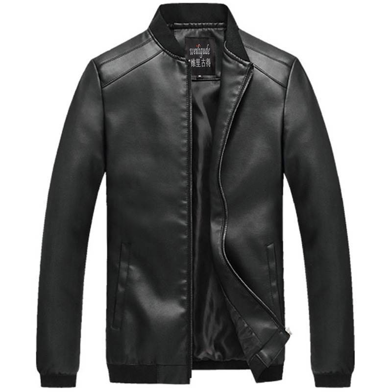 Men's Leather Jacket Spring and Autumn New Arrival Leather Jacket Men's Fashionable Motorcycle PU Leather Jacket Coat Korean Style Leather Jacket for Young Men