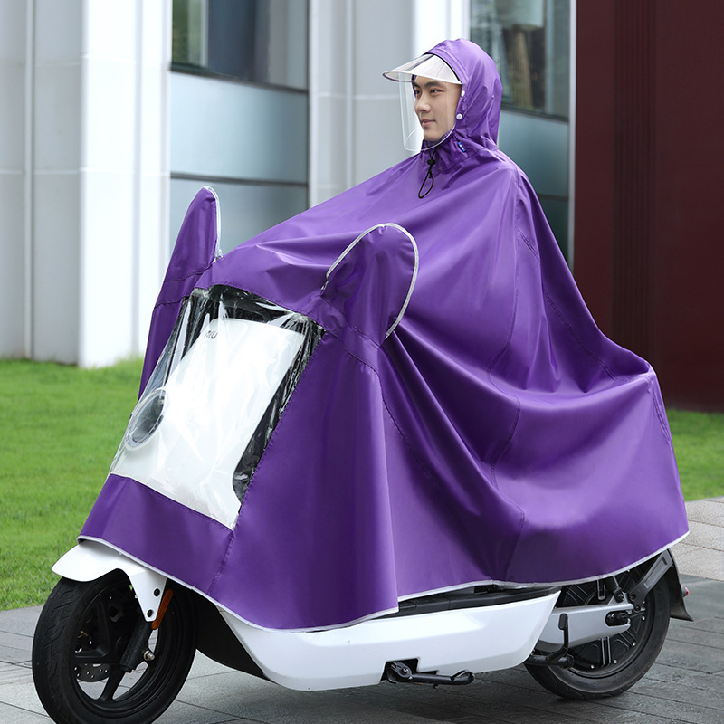 Factory wholesale electric car raincoat increased thick Oxford cloth single double double brim rainstorm poncho printable