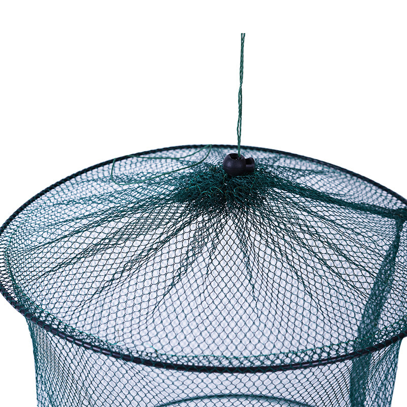 Mesh Cloth Three-Circle Small Eye Fishing Cloth Three-Layer Simple Fishing Tackle Portable Foldable Steel Wire Net Bag Small Fishing Guard
